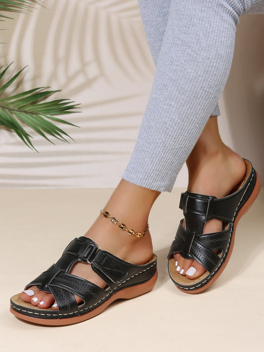 Ortopædiske sandaler med lav hæl til kvinder